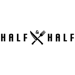 Half and Half Restaurant / Take away logo.